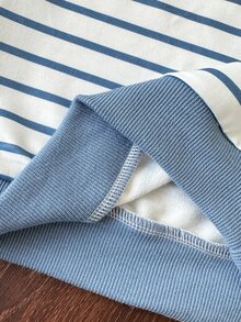 6PCS Baby Boys Hoodie Sweatshirt Co-Ords School Family Blue White Stripe Fall Cowboy Racing - Multicolor - View 4