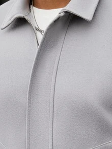 Manfinity CasualCool Men's Casual Fashion Vintage Long Sleeve Loose Overcoat, Essential For Outings, Perfect Gift For Family And Friends - Grey - View 5