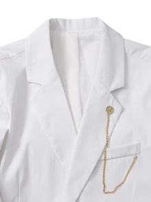 Calvornis Men's Solid Color Casual Blazer, Fashionable For Summer Men's Wedding Suits Wedding Suits For Men - White - View 5