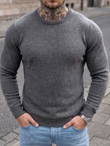 Manfinity CasualCool Men's Casual Fashion Vintage Pullover Long Sleeve Loose Fit Sweatshirt, Essential For Outings, Perfect Gift For Family And Friends - Grey - View 5
