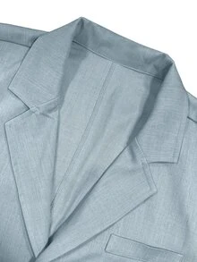 Manfinity AFTRDRK Men's Light Blue Summer Smart Casual Wedding Blazer,Loose Fit Wrinkle-Resistant Unlined Jacket For Work,Dates & Young Professionals Business Occasions - Baby Blue - View 7