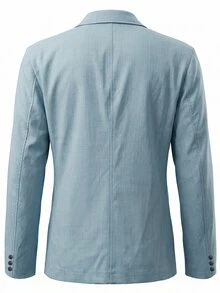 Manfinity AFTRDRK Men's Light Blue Summer Smart Casual Wedding Blazer,Loose Fit Wrinkle-Resistant Unlined Jacket For Work,Dates & Young Professionals Business Occasions - Baby Blue - View 2