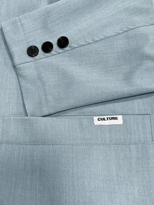 Manfinity AFTRDRK Men's Light Blue Summer Smart Casual Wedding Blazer,Loose Fit Wrinkle-Resistant Unlined Jacket For Work,Dates & Young Professionals Business Occasions - Baby Blue - View 6