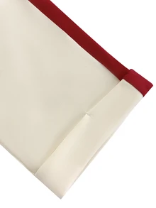 Franclia Pantalones anchos elegantes y sueltos para mujer, en color block negro y beige, para otoño - Rojo - Ver 5