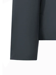 HUEFORM Men's Dark Gray Fashion Notch Lapel Triangle 3D Decor Chest Strap Wide Leg Casual 2 Pieces Suit Set - Dark Grey - View 4