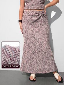 Maija Plus Size Women's Pleated Casual Daily Wear Skirt - Multicolor - View 8