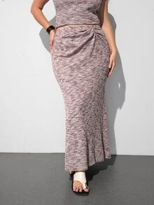 Maija Plus Size Women's Pleated Casual Daily Wear Skirt - Multicolor - View 3