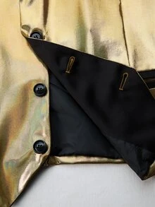 Manfinity AFTRDRK Men's Solid Color Elegant Party Casual Suit Vest, Ideal Gift For Friends, Boyfriends, Husbands - Gold - View 6