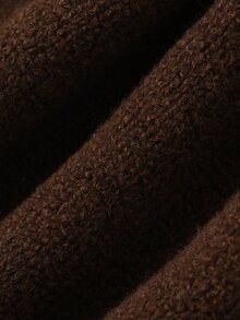 Dazy Kids Baby Girl Turn Collar Long Sleeve Sweater, Autumn/Winter - Chocolate Brown - View 10