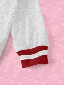 THE POWERPUFF GIRLS X SHEIN Women's Letter Cartoon Print Crew Neck Long Sleeve Sweatshirt - White - View 4