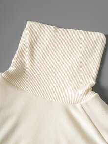GlowEve CURVE Women's Plus Size High Neck Asymmetrical Hem Top For Vacation Winter - Apricot - View 6