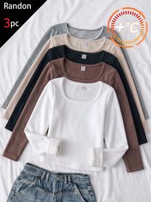 SHEIN 3PCS Tween Girls T-Shirts Kids - Multicolor - View 1