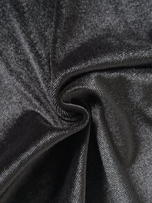 SHEIN 女童冬季黑色洋裝，甜美可愛優雅休閒白色領口彈性天鵝絨套頭洋裝，適合日常穿著、外出、學校、萬聖節、聖誕節等多種場合，日常與節日穿搭 - 黑與白 - 查看 9