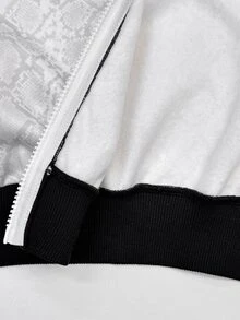 Coolane Women's Winter Chic Elegant Casual Going Out Relaxed Warm White Striped Loose Contrast Trim Long Sleeve Polyester Jacket - Multicolor - View 8