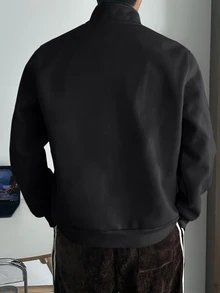DAZY Men's Solid Basic Hoodie, Sweatshirt & Jacket Outerwear Fall,Winter - Black - View 2