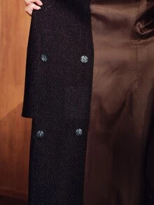 MOTF PREMIUM VINTAGE LUXURY HIGH-END FASHION CINCHED WAIST ELEGANT GRACEFUL SQUARE SHOULDER A-LINE COMMUTER BLAZER JACKET FOR WOMEN - Coffee Brown - View 8