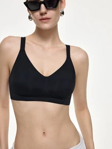 Bralution 3pcs Women's Minimalist Comfortable Seamless Jelly Gel Wirefree Bra With Non-Removable Pads - Multicolor - View 12