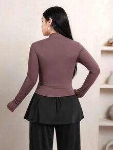 Veilorie 女款棕色運動夾克 長袖休閒訓練外套 適合健身房 皮拉提斯 瑜珈 跑步 健身 戶外旅行 秋冬春季日常穿著 - 棕色 - 查看 2