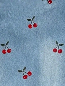 SHEIN Girls Sweet Cherry Print 2 Pieces Set, Round Neck Long Sleeve Top + Elastic Waist Flared Pants, Casual Outfit For Tween Girl - Multicolor - View 5