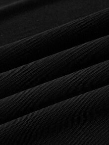 Skyraze Black Plunging Neck Flowy Tie Waist Cut Out Mid-Length Dress For Women - Black - View 5