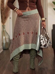 SHEIN CURVE+ Autumn/Winter New Style Daily Streetwear, Elegant Date, Party, Back To School, Holiday, Wedding Plus - Multicolor - View 11
