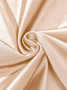Rometta Women's Plus Size Champagne Gold One Shoulder Ruched Waist Pleated Rhinestone Buckle Decor Asymmetrical Ruffle Hem Long Dress Wedding Dinner - Champagne - View 3