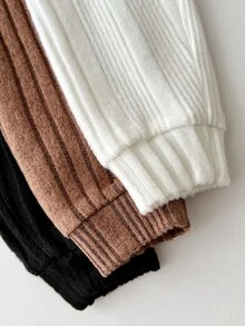Cozy Pixies Baby Boy 3pcs Knitted Soft Casual Versatile Decorative Patch Elastic Waist Base Layer Long Winter Pants Set - Multicolor - View 5