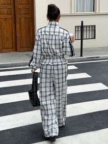 Muchica Plaid Woven Women's Casual Set - Multicolor - View 2