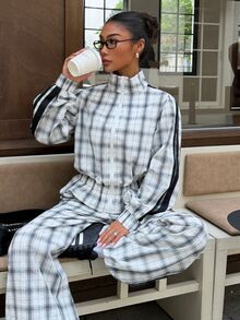 Muchica Plaid Woven Women's Casual Set - Multicolor - View 1