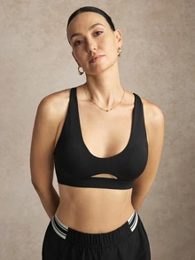 Activina Women's Solid Color Hollow Casual Daily Commute Sports Bra - Multicolor - View 5