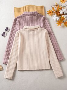 SHEIN 2 قطعة تي شيرت للفتيات المراهقات الأطفال - متعدد الألوان - مشاهدة 4