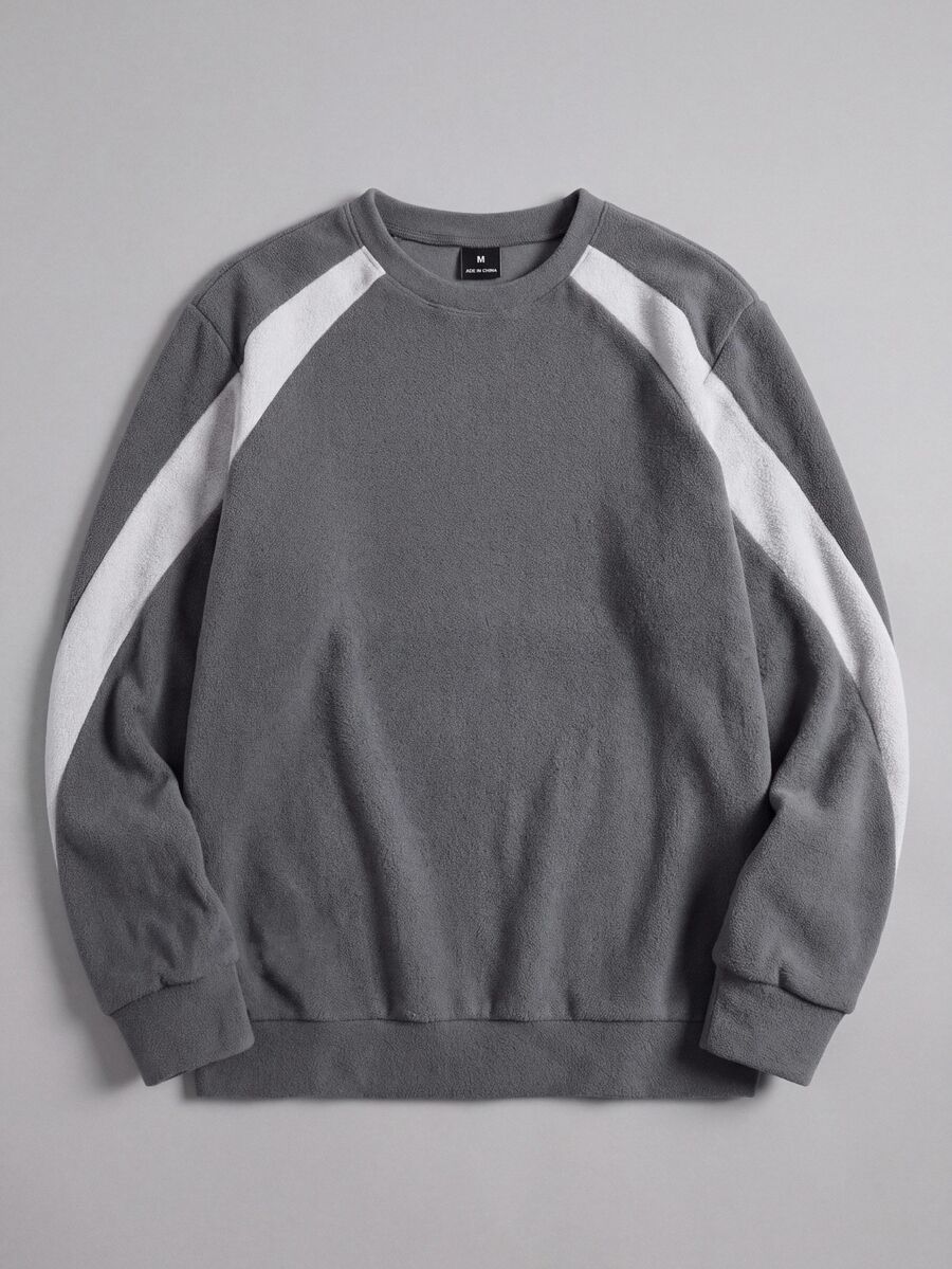 GETOML Knitted Gray & White Colorblock Pullover Sweatshirt Halloween Christmas Winter Party Autumn - Navy Blue - View 1