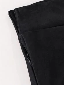 LUMIGAL Women's Elegant Coffee-Colored High-Waisted Wide-Leg Long Pants - Black - View 5