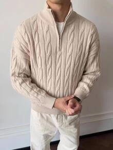 Mainfolk 男士長袖針織衫 萬聖節聖誕節冬季派對秋季 - 杏色 - 查看 2