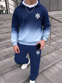 Teen Boy Casual Minimalist Long Sleeve Comfortable Hoodie & Pants 2 Pieces Set, Suitable For Autumn/Winter - Multicolor - View 7