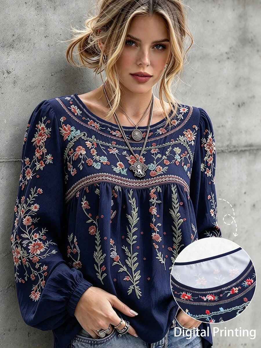 SHEIN Women's Floral Pattern Casual Daily Wear Shirt | SHEIN USA