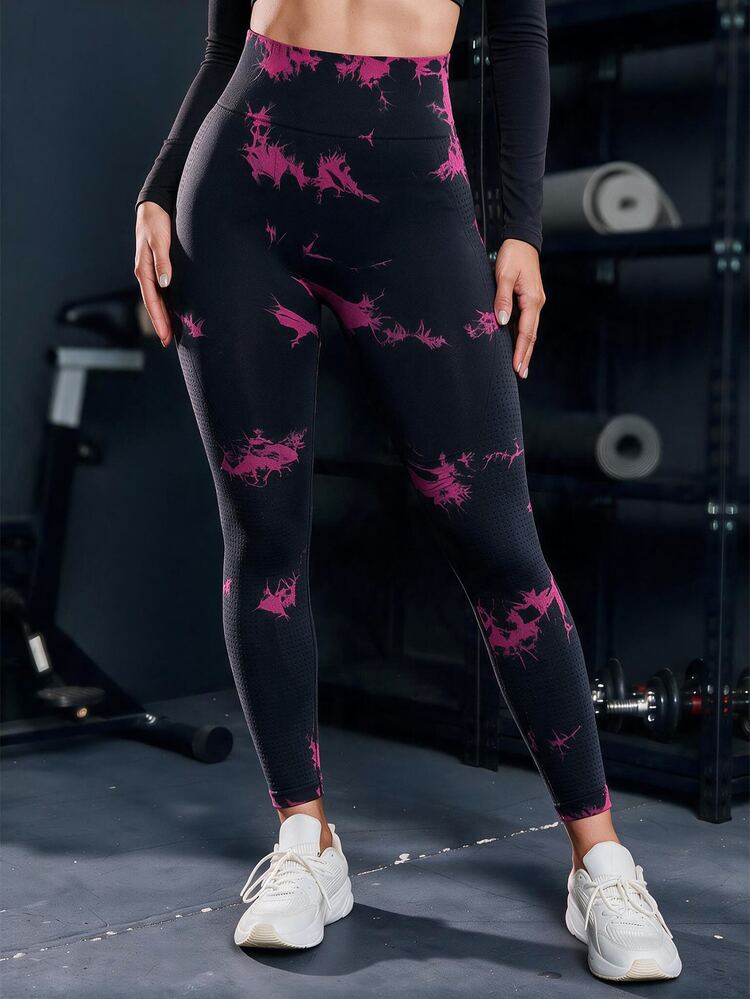 Powerista Seamless High Elasticity Sports Leggings Sports Gym Black Summer Low Waist Athletic - Hot Pink - View 3