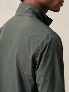 OTTIMOZO Men's Letter Print Zipper Half-Placket Long Sleeve Sports Jacket - Army Green - View 3