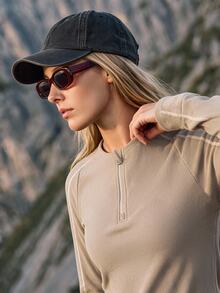In My Nature Women's Half-Zip Long Sleeve Outdoor T-Shirt - Camel - View 3