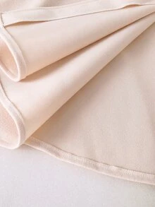 SHEIN Girls' Elegant Wool Cape Cloak, Stylish Autumn/Winter Outdoor Wrap - Beige - View 8
