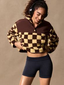 VARSIVA Button Half-Placket Long Sleeve Sports Jacket - Multicolor - View 5
