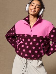 VARSIVA Button Half-Placket Pocket Long Sleeve Sports Jacket - Multicolor - View 3