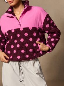 VARSIVA Button Half-Placket Pocket Long Sleeve Sports Jacket - Multicolor - View 8