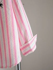 SHEIN طقم أبيض للأطفال لفصل الخريف، بتصميم غربي أنيق وبسيط، عصري ومنعش، قميص مزين بشعار الحصان، مناسب للارتداء اليومي لعيد الميلاد السابع - متعدد الألوان - مشاهدة 7