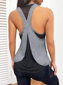 CourtClass CourtClass Women Solid Color Simple Seamless Daily Sports T-Shirt Gym Top Fitted Shirtworkout Tank Top - Light Grey - View 7