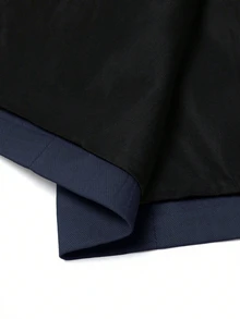 Manfinity Mode Men's Simple Solid Color Button Long Sleeve Suit Jacket And Casual Pocket Pants Set, Ceremony, Formal - Navy Blue - View 6
