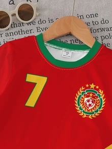 Football-Style Kids' Outfit Vibrant Color-Blocking Design Summer Vibe Sunshine Kid For Playing Soccer Taking Walks Camping Running Jumping Freshness - Multicolor - View 9
