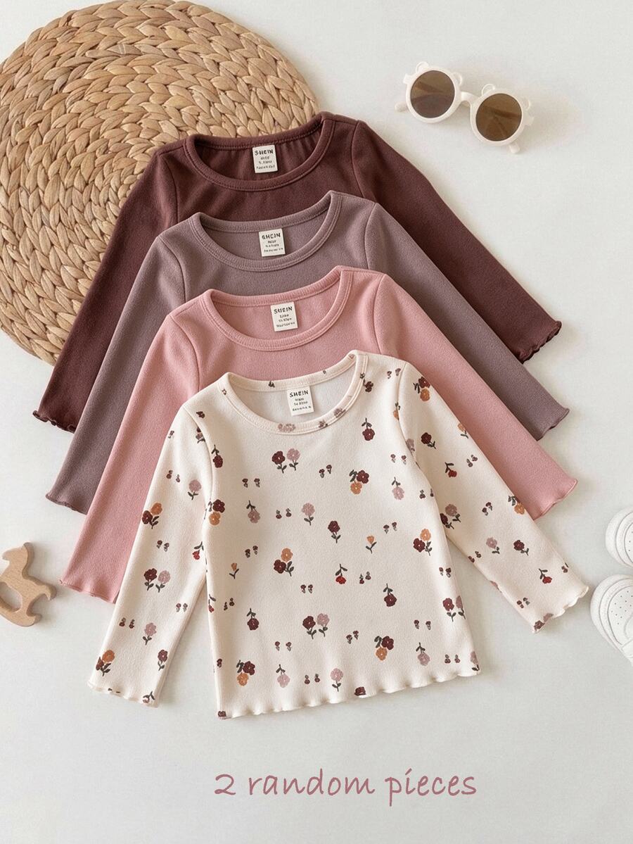 SHEIN 2PCS Young Girls T-Shirts Young Girl - Multicolor - View 1