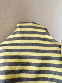 SHEIN EZwear Yellow Striped Knit Women's Long Sleeve Casual T-Shirt - Yellow - View 5