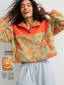 VARSIVA Women's Floral Pattern Casual Daily Outdoor Sports Jacket - Multicolor - View 1